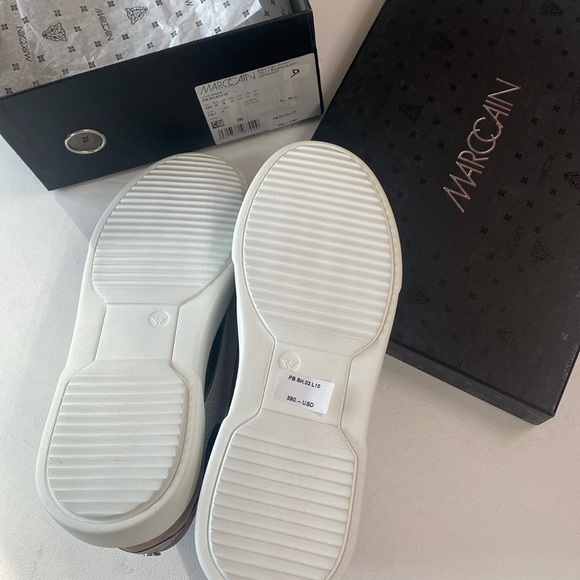 (LGSF) Marc Cain Article Sneaker Suede & Metallic Gold trim, Size 9, New in Box - Picture 5 of 10